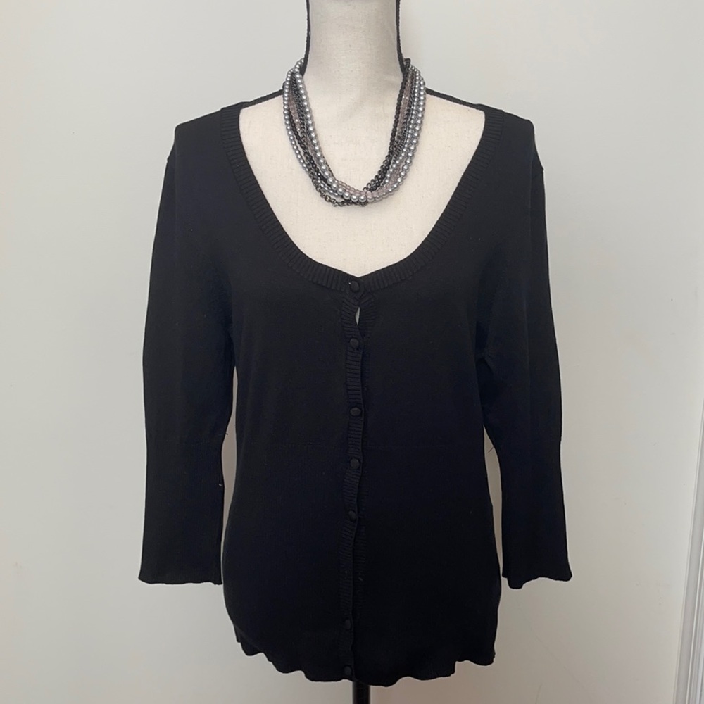 White House Black Market Black Cardigan Sweater